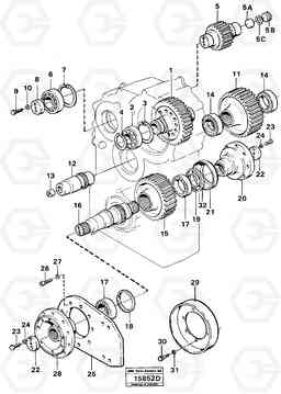 18269 Transfer gearbox gears and shafts L120 Volvo BM L120, Volvo Construction Equipment