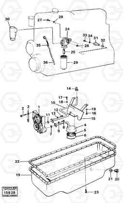 63296 Lubricating oil system 861 861, Volvo Construction Equipment