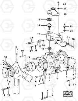 12319 Water pump with fitting parts 861 861, Volvo Construction Equipment