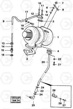 1165 Turbo compressor with fitting parts. 5350B Volvo BM 5350B SER NO 2229 - 3999, Volvo Construction Equipment