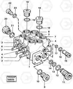 18457 Hydraulic valve loader unit 616B/646 616B,646 D45, TD45, Volvo Construction Equipment