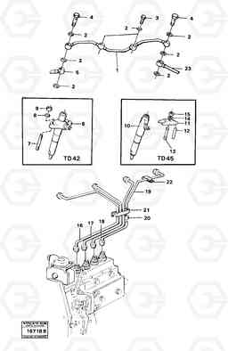 8042 Fuel pipe injector Mo-59882 4300 4300, Volvo Construction Equipment