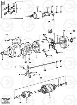 4161 Starter motor 16204 mo -60318 16303,04 Mo -60291 616B/646 616B,646 D45, TD45, Volvo Construction Equipment