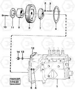 19345 Fuel injection pump with drive Mo-59799 616B/646 616B,646 D45, TD45, Volvo Construction Equipment