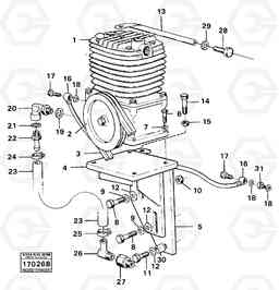 70962 Air-compressor with fitting parts 861 861, Volvo Construction Equipment
