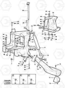 3756 Stand, supporting legs and centre frame 616B/646 616B,646 D45, TD45, Volvo Construction Equipment