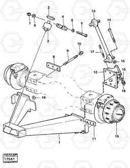 1207 Rear bogie axle suspension 6x6 861 861, Volvo Construction Equipment