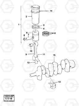 56293 Cylinder liner, piston and connecting rod 4300B 4300B, Volvo Construction Equipment