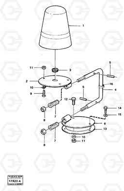 17734 Rotating beacon with fitting parts. L160 VOLVO BM L160, Volvo Construction Equipment