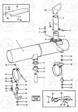 79747 Silencer with fitting parts 4300B 4300B, Volvo Construction Equipment