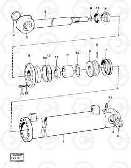 57378 Hydraulic cylinder 616B/646 616B,646 D45, TD45, Volvo Construction Equipment