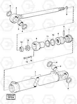 1410 Hydraulic cylinder tilting Tillv Nr 3325- 4500 4500, Volvo Construction Equipment