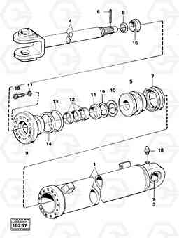 1431 Hydraulic cylinder 646 Tillv Nr 5128 - 616B/646 616B,646 D45, TD45, Volvo Construction Equipment