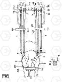 99110 Hydraulic system, front, 5:th,6:th function. 4200B 4200B, Volvo Construction Equipment