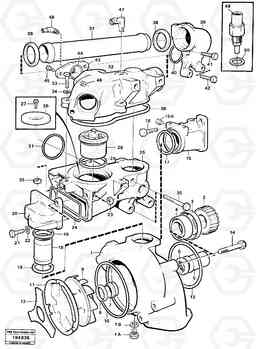 15401 Water pump and thermostat housing L120 Volvo BM L120, Volvo Construction Equipment