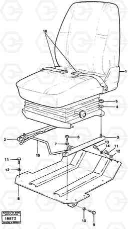 36631 Operator seat with fitting parts L70 L70 S/N -7400/ -60500 USA, Volvo Construction Equipment