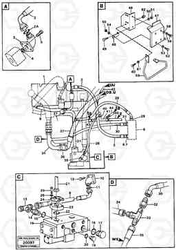 71988 Hydraulic system, rear, 5:th, 6:th function. L50 L50 S/N -6400/-60300 USA, Volvo Construction Equipment