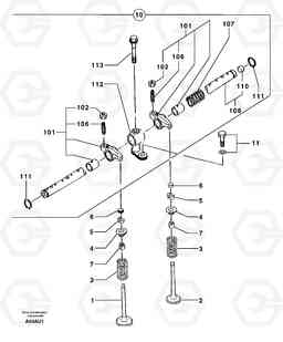 10958 Rocker arm shaft EW70VV TYPE 262, Volvo Construction Equipment