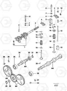 24343 Timing gears EC14 TYPE 246, 271, Volvo Construction Equipment