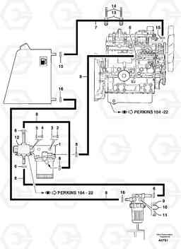104687 Fuel circuit EW50 TYPE 256, Volvo Construction Equipment
