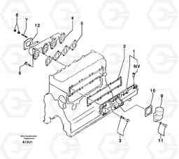 14483 Exhaust manifold / intake EW70VV TYPE 262, Volvo Construction Equipment