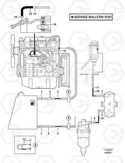 13885 Fuel circuit EW70VV TYPE 262, Volvo Construction Equipment