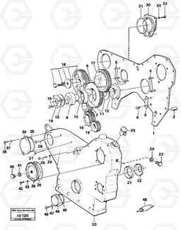 100741 Timing gear casing and timing gears L50 L50 S/N 6401- / 60301- USA, Volvo Construction Equipment