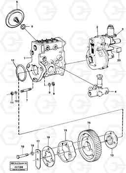 5115 Fuel injection pump with fitting parts L50 L50 S/N 6401- / 60301- USA, Volvo Construction Equipment