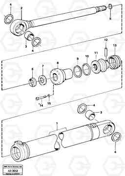 5168 Hydraulic cylinder tilting L50 L50 S/N 6401- / 60301- USA, Volvo Construction Equipment