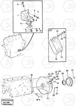 5018 Engine support and flywheel housing L70 L70 S/N 7401- / 60501- USA, Volvo Construction Equipment