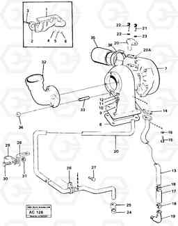 71553 Turbocharger with fitting parts L70 L70 S/N 7401- / 60501- USA, Volvo Construction Equipment