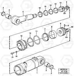 24704 Hydraulic cylinder, tilt L150/L150C VOLVO BM VOLVO BM L150/L150C SER NO - 2767/- 60708, Volvo Construction Equipment