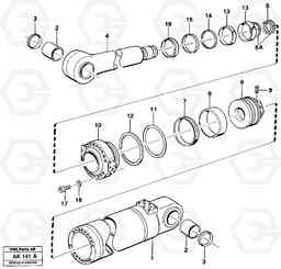 15347 Hydraulic cylinder, tilt L180/L180C VOLVO BM VOLVO BM L180/L180C SER NO -2532 / -60469 USA, Volvo Construction Equipment