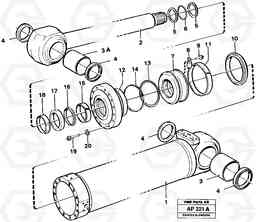59794 Hydraulic cylinder Tilting L120C VOLVO BM VOLVO BM L120C SER NO - 11318, Volvo Construction Equipment