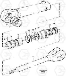 22027 Hydraulic cylinder L70C SER NO 13116-, SER NO BRAZIL 70007-, Volvo Construction Equipment