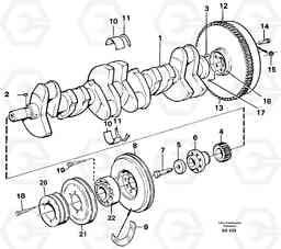 33033 Crankshaft and related parts L70C SER NO 13116-, SER NO BRAZIL 70007-, Volvo Construction Equipment