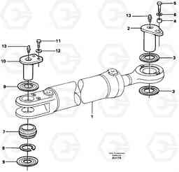 24269 Hydraulic cylinder with fitting parts L150C S/N 2768-SWE, 60701-USA, Volvo Construction Equipment