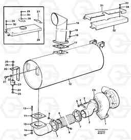18729 Exhaust system L150C S/N 2768-SWE, 60701-USA, Volvo Construction Equipment