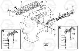 11342 Inlet manifold and exhaust manifold L180C S/N 2533-SWE, 60465-USA, Volvo Construction Equipment