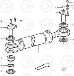 28227 Hydraulic cylinder with fitting parts L220D SER NO 1001-, Volvo Construction Equipment