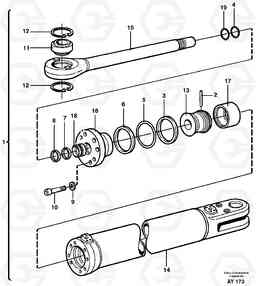 54316 Hydraulic cylinder L220D SER NO 1001-, Volvo Construction Equipment