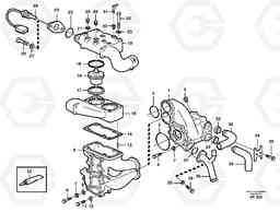 27835 Water pump with fitting parts L220D SER NO 1001-, Volvo Construction Equipment