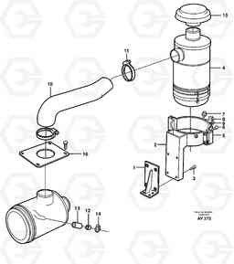 85402 Oil bath air filter with fitting parts. L220D SER NO 1001-, Volvo Construction Equipment