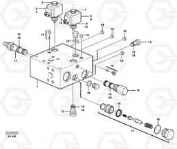 83012 Valve, circuit body and return valve L120D, Volvo Construction Equipment