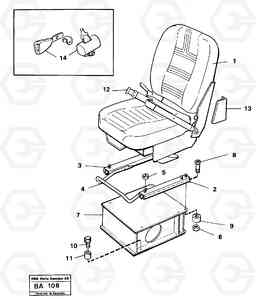 89859 Operator seat with fitting parts A20 VOLVO BM A20, Volvo Construction Equipment
