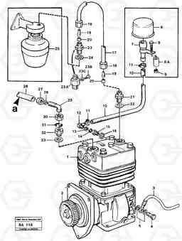 82122 Air-compressor with fitting parts A20 VOLVO BM A20, Volvo Construction Equipment