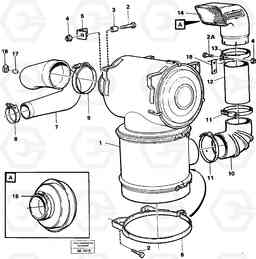 57594 Inlet system, air cleaner A35 Volvo BM A35, Volvo Construction Equipment