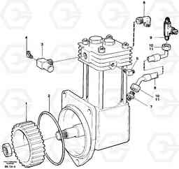 4420 Air-compressor with fitting parts A35 Volvo BM A35, Volvo Construction Equipment