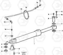 17085 Hydraulic cylinder with fitting parts A35 Volvo BM A35, Volvo Construction Equipment