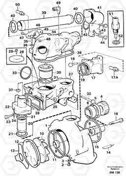 30679 Water pump and thermostat housing A20C SER NO 3052-, Volvo Construction Equipment